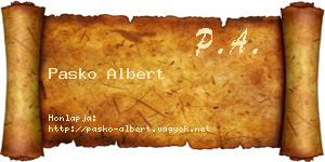 Pasko Albert névjegykártya